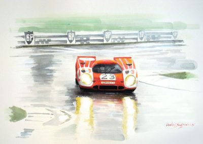 Porsche 917 bajo la lluvia. Daniel Sonzini